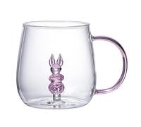 Hitburu Coffee Mug Animal Inside | Mug with Animal Inside | 380ml Clear Glass Coffee Mug, Cute Figurine Inside Transparent Glass, Space Saving Cartoon Figurine Teacup for Beer, Wine, Water, Whiskey