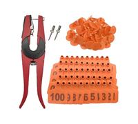 Hitburu Cow Ear Tags | Sheep Monitoring Labels | 001-100 Numbered Ear Tags with Applicator Set for Livestock Breeding Tracking Programs Beef Cattle Sheep Farming