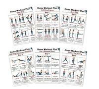 Hitburu Dumbbell Workout Poster, 6-Piece Full Body Guide,Workout Poster, Yoga Dumbbell Stretching WorkoutPoster For Dorm, Office, Apartment, Bedroom, Living Room