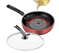 Hitburu Frying Pan for Eggs,Kitchen Cooking Pan with Lid | Ergonomic Kitchen Supplies, Cooking Skillet for Steak Snacks Omelette Breakfast Dinner