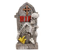 Hitburu Halloween Miniature Tombstones Figurine - Halloween Miniature Tombstones Graveyard Decorations | Skull Scene Decor Spooky Party Accessories for Window Home Photography Background Theme Party