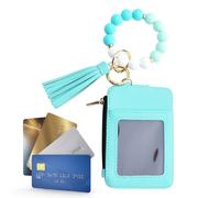 Hitburu Keychain Wristlet Wallet, Beaded Tassel Wristlet Card Holder, Card Purse for Women Travel Party Wedding Shopping Holiday Date Vacation