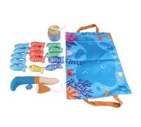 Hitburu Kids Fishing Game - Learning Cloth Fishing Game,Interactive Educational Toy with Stacking Cups Sensory Learning for Preschool Water Kids Bathtub Party Pool Toddler