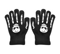 Hitburu Kids Skeleton Gloves | Full Finger Cycling Skull Gloves for Kids | Comfortable Glowing In The Dark Skeleton for Running, Cycling, Skiing