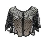Hitburu Lace Shawl Wraps for Women | Vintage Beaded Shawl,Lace Wraps Evening Dresses Capelet for Bridal Date Photography Cosplay Travel Masquerade Prom Outdoor Gathering Costume
