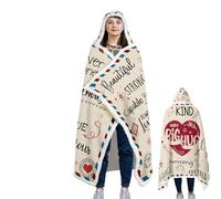 Hitburu Mothers Day Blankets for Mom | Blessed Mother Blanket,Envelope Design Warm Flannel Hooded Bedspread for Travel Lazy Home Decor Air Conditioner Spa Day
