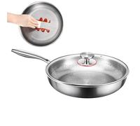 Hitburu Non Stick Pan, Fry Pan with Lid, Scratch-Resistant Skillet for Kitchen Outdoor Cooking Grilling Pancake Making Restaurant