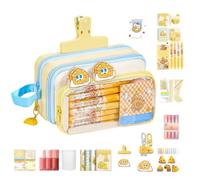 Hitburu Pencil Pouch Large Capacity Container with Stickers Sticky Note