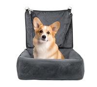 Hitburu Pet Car Seat,Ventilated 2 Side Pockets Pet Seat | Safety Puppy Auto Cushion - for Commuting SUV Truck Front and Backseat Travel Road Trip Outdoor