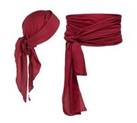 Hitburu Pirate Costume Women | Pirate Head Scarf Set | Bandana Headscarf Waist Belt Accessories for Medieval Cosplay Stage Performances Role Play