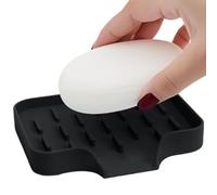 Hitburu Small Soap Dish | Silicone Sponge Drainer - Non-Slip Silicone Soap Drain Holder for Shower, Bathtub, Dishwasher, Sink, Bathroom