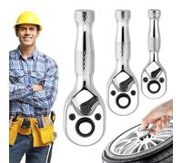 Hitburu Stubby Ratchet Set - 72-Tooth Quick-Release Ratchet Wrench Tool | Compact Pipeline System Repair Tool for Plumbing Professionals Automotive Mechanics HVAC Technicians Marine Engine