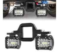 Hitch LED Lights,EBESTauto 4 Inch LED Work Light Pods with 2.5 Inch Towing Hitch Mount Brackets for Truck Trailer SUV Pickup Fit Dual Led Off-Road Driving Hitch Light bar