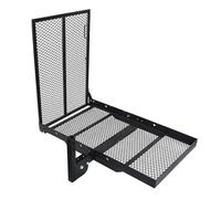 Hitch Mount Cargo Carrier, Iron Hitch Cargo Rack with Folding Ramp, Mobility Scooter Carrier Fit 2" Hitch Receiver, 226kg/500 Lbs Weight Capacity