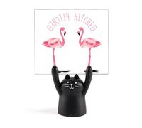 Hitched Flango Couple Art Deco Fashion Memo Holder Cartoon Black Cat Stand Decoration
