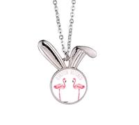 Hitched Flango couple Art Deco Fashion Rabbit Necklace Pendant Bunny Animal Jewelry Gift