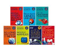 Hitchhiker's Guide to the Galaxy Series 7 Books Collection Set By Douglas Adams (The Hitchhiker's Guide to the Galaxy,Restaurant at the End of the Universe, Life the Universe and Everything & More)