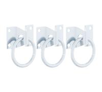 Hitching Rings with Plates Horse Block Tie Ring 3 pcs Silver Steel vidaXL
