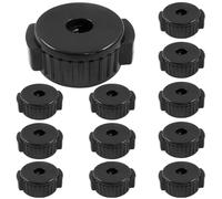 Hitefu 12pcs Black Plastic Cymbal Nuts for Percussion Drum Kit, 8mm Quick Release Cymbal Nuts Mate Nut for Percussion Drum Kit Jazz Replacement Drum Parts Accessories