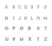 Hitefu 52 Pcs A-Z Silver Rhinestone Letters Alphabet Charms 8mm | Slide Beads, DIY Bracelet Necklace Making, Name Charm Set, Jewelry Craft Projects