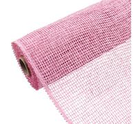 Hitefu Bright Pink Mesh Ribbon, 10 Inch x 15 Feet Decor Ribbon, Plastic Mesh Roll, Imitation Burlap Roll for Spring Wreaths, Swags, Festival Decoration