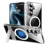 hitfine Magnetic for Samsung Galaxy S26 Case,[Compatible with MagSafe][Built-in Invisible Kickstand] [3 Stand Ways] [Military Grade Shockproof] Slim Clear Phone Case for Samsung Galaxy S26 Plus 6.7"