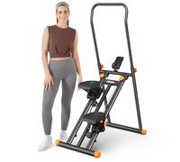 HitGo Foldable Stair Stepper Machine - Vertical Stair Climber for Home Gym, Full-Body Cardio Workout Equipment with Adjustable Handlebar & Pedals, Extended Step Range Design