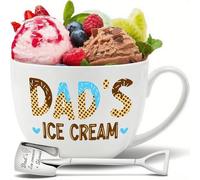 Hithespo Fathers Day Dad Gifts, Ice Cream Bowl Spoon Set for Dad from Wife Daughter Son Birthday Anniversary for Grandpa Papa Bonus Father in Law 24oz