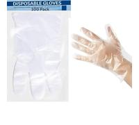 HITHIKA 100 Disposable Gloves Cooking Gloves Disposable Food Safe | Plastic Gloves 100 Counts for Food Preparation Work Hair Dye Kitchen Cleaning Gardening Car Washing PPE Latex Free Gloves