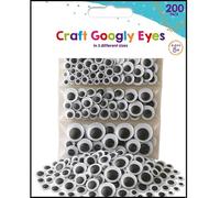 Hithika 200 Self-Adhesive Googly Eyes - Peel & Stick Wiggly Eyes for Kids Crafts - 3 Sizes (7mm, 10mm, 15mm) - Stick-On Eyes for Art, Scrapbooking, DIY Projects, Puppets, Toys, Decorations & More