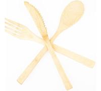 HITHIKA 300-Piece Wooden Cutlery Set - Eco-Friendly Disposable Utensils with 100 Knives, 100 Forks, 100 Spoons - Natural Wooden Flatware for Parties, Picnics, Office, Catering, and Events