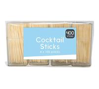 Hithika 400 Wooden Cocktail Sticks Toothpicks - 7 cm Bamboo Food Picks for Party Appetizers, Snacks, Canapes, Eco-Friendly Tooth Picks for Home, Kitchen, Bar (4 x 100 Pack)