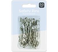 HITHIKA 50 x Safety Pins - Assorted Sizes Small Medium Large for Sewing, Crafts, Baby Clothes, Hemming, Quilting - Strong Nickel-Plated Steel Pins for Fabric & Textile Use