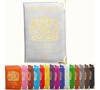 HITHIKA British Passport Holder | UK Passport Wallet | Non EU | PU Leather (White)