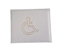 Hithika ID card holder for disabled people, soft leather, for disabled people, blue (white).
