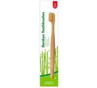 HITHIKA Pack of 3 Bamboo Toothbrushes - | Eco Friendly Natural Wooden Toothbrush | Organic Biodegradable Handle | Plastic Free BPA Free Tooth Brushes | Natural Tooth Brush with Soft Bristles