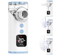 HITHINKMED Nebuliser Machine for Adults & Kids, Portable Nebuliser for Adults Sinus Inhaler with Digital Display, Timed and Automatic Cleaning Functions Suit for Home & Travel -Blue