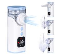 HITHINKMED Nebuliser Machine for Adults & Kids, Portable Nebuliser for Adults Sinus Inhaler with Digital Display, Timed and Automatic Cleaning Functions Suit for Home & Travel -Blue