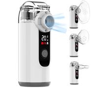 HITHINKMED Nebuliser Machine for Adults, Rechargeable Portable Nebuliser for Adults & Kids with LED Display, Auto Clean Function, Ultra Silent Handheld nebuliser, Suitable for Home & Travel Use(Grey)