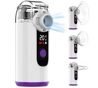 HITHINKMED Nebuliser Machine for Adults, Rechargeable Portable Nebuliser for Adults & Kids with LED Display, Auto Clean Function, Ultra Silent Handheld nebuliser, Suitable for Home & Travel Use