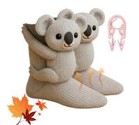HItianya 3D Knit Animal Socks, Novelty Floor Sock, Cute Animal Hand Crochet Socks for Christmas, Winter Warm Floor Sock for Adults,Breathable Anti-Sweat, Christmas Gifts (D,One Size)
