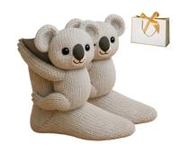 HItianya 3D Knit Animal Socks, Novelty Floor Sock, Cute Animal Hand Crochet Socks for Christmas, Winter Warm Floor Sock for Adults,Breathable Anti-Sweat, Christmas Gifts (J,One Size)
