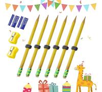 HItianya Adhd Pencil Nut, Adhd Fidget Threaded Pencils, Quiet Textured Sensory Toys Pencil for Focus, Relief, Anxiety, and Quiet Classroom Fidgeting (6pcs)