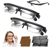 HItianya Clear View Pro Adjustable Reading Glasses, 2pcs, Unisex-Adults, 3.0 Diopters, Semi Rimless, Resin Frame, Polycarbonate Lens, Anti-Reflective Coating