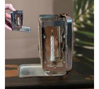 HItianya Folding Pocket Candle Lantern, Medieval Vintage Portable Outdoor Stainless Steel Mini Decorative Candle Lamp for Camping Hiking Travel (1pc)