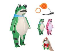 HItianya Frog Costume Inflatable, 2026 New Inflatable Frog Costume, Funny Blow Up Frogs Costumes Adult with Air Pump for Halloween Fancy Dress, Cosplay Party (Green,XS(120cm-140cm))