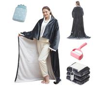 HItianya Heated Blanket, Heated Throw, 2025 New Portable Electric Wearable Throw Blanket with Foot Pocket, 9 Heating Levels, Cozy Heated Robe for Couch,Office,50”x70” (with Foot Pockets)