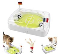 HItianya Interactive Cat Soccer Field Puzzle Toy with LED Lights, Catnip Ball, Motion Sensor, USB Rechargeable, Indoor Hunting and Training (1PC)