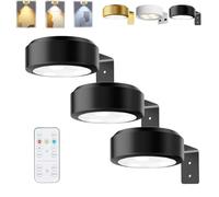 HItianya Picture Lights for Wall, Magnetic Painting Light, Wireless Picture Light No Drill, Poster Lights with 3 Color Temps and Remote (Black * 3PC, 3Color)
