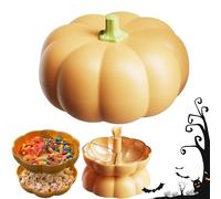 HItianya Pumpkin Snack Tray, Perfect Pumpkin Snack Bowl, Pumpki Snacks Holder Double Layer with 3 Divided Compartments and Toothpick Storage, for Halloween Movie Nights (Orange, M)
